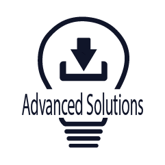 Advanced Solutions Logo, that cotains the company's name in a lightbulb